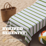 Load image into Gallery viewer, Cotton Pool Towels Oversized 30 x 60 Inch 4 Pack Ultra Absorbent and Low Lint Striped Beach Towels for Adults Stripes Design Luxury Extra Large Bath Towels Green