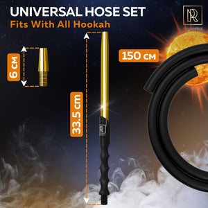 Premium Hookah Hose with Mouthpiece 60 Long Silicone Water Pipe Hose Washable with 15 Aluminum Easy Grip Mouthpiece Modern Design Handle Won't Rust or Ghost Hookah Hose Silicone