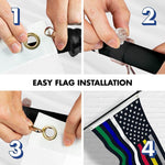 Load image into Gallery viewer, G128 Combo Pack: 6 Ft Tangle Free Spinning Flagpole (Black) &amp; Thin Line Civil Services Flag 3x5 Ft Printed 150D Polyester, Brass Grommets (Flag Included) Aluminum Flag Pole