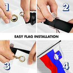 Load image into Gallery viewer, G128 Combo Pack: 6 Ft Tangle Free Spinning Flagpole (Black) &amp; Slovenia Flag 3x5 Ft Printed 150D Polyester, Brass Grommets (Flag Included) Aluminum Flag Pole
