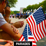 Load image into Gallery viewer, G128 24 Pack Handheld American USA Stick Flags  12x18 In  Printed 150D Polyester, Country Flag, Solid Wooden Stick, Spear Gold Tip, Great for Patriotic Decorations