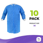 Load image into Gallery viewer, Disposable Lab Coats for Adults Medium Size Blue Medical Clothing 10 Pack