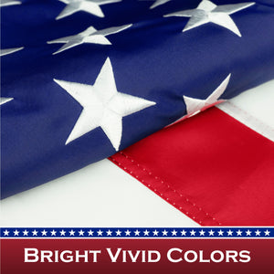 USA American Flag 1x1.5 Ft 2 Pack Pole Sleeve Embroidered Polyester Vibrant