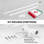 Load image into Gallery viewer, G128 Combo Pack: 6 Feet Tangle Free Spinning Flagpole (White) Iran Iranian Flag 3x5 ft Printed 150D Brass Grommets (Flag Included) Aluminum Flag Pole