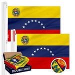 Load image into Gallery viewer, Venezuela Venezuelan Flag 3x5 Ft 2Pack Doublesided Embroidered Polyester By G128
