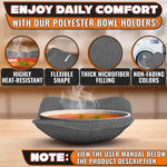 Load image into Gallery viewer, 4 Pcs Microwave Bowl Holders for Hot Food – 7.5  Gray Microwave Bowl Cozy Holders for Safe &amp; Easy Handling of Hot Bowls Saucers &amp; Cups – Machine Washable Soft Textured Fabric for Hand Protection
