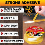 Load image into Gallery viewer, Double Sided Woodworking Tape 10 Pack 1 Inch x 120 Ft Wood Crafter Sticky Tool Two Side Adhesive for Router Templates Removable &amp; Residue Free