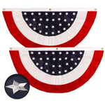 Load image into Gallery viewer, 2 Pack: USA Pleated Fan Flag 3x6FT Star Center Embroidered Polyester Stars and Stripes
