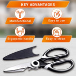Load image into Gallery viewer, Kitchen Scissors All Purpose Heavy Duty Multifunctional Kitchen Shears for Food Heavy Duty with Ergonomic Handle &amp; Corrosion Resistant Blades Designed for Fish Nuts Vegetables &amp; Bottle Opening