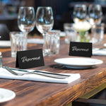 Load image into Gallery viewer, 10 Pack Black Reserved Table Signs for Wedding Silver Foil Reserved Seating Signs for Wedding Chairs Church Pews Double Sided Cardstock Reserved Signs for Tables Table Tent Reservation Cards

