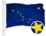 Load image into Gallery viewer, G128 Combo Pack: American USA Flag 4x6 Ft &amp; Alaska AK State Flag 4x6 Ft  Both ToughWeave Series Embroidered Polyester, Embroidered Design, Indoor/Outdoor, Brass Grommets