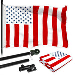 Load image into Gallery viewer, G128 Combo Pack: 6 Ft Tangle Free Aluminum Spinning Flagpole (Black) &amp; Civil Peace USA Flag 3x5 Ft, LiteWeave Pro Series Printed 150D Polyester  Pole with Flag Included
