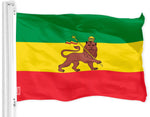 Load image into Gallery viewer, G128 Ethiopia Lion Flag  3x5 feet  Printed 150D, Indoor/Outdoor, Vibrant Colors, Brass Grommets, Quality Polyester, Much Thicker More Durable Than 100D 75D Polyester