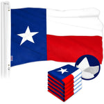 Load image into Gallery viewer, G128 5 Pack: Texas TX State Flag  4x6 Ft  ToughWeave Series Embroidered 300D Polyester  Embroidered Design, Indoor/Outdoor, Brass Grommets
