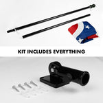 Load image into Gallery viewer, G128 Combo Pack: 5 Ft Tangle Free Aluminum Spinning Flagpole (Black) &amp; Ohio OH State Flag 2.5x4 Ft, ToughWeave Series Embroidered 300D Polyester  Pole with Flag Included