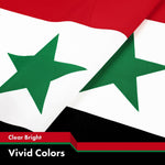 Load image into Gallery viewer, G128 2 Pack: Syria Syrian Flag  3x5 Ft  LiteWeave Pro Series Printed 150D Polyester  Country Flag, Indoor/Outdoor, Vibrant Colors, Brass Grommets, Thicker and More Durable Than 100D 75D Polyester