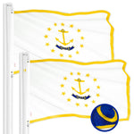 Load image into Gallery viewer, G128 2 Pack: Rhode Island RI State Flag  4x6 Ft  ToughWeave Series Embroidered 300D Polyester  Embroidered Design, Indoor/Outdoor, Brass Grommets