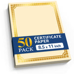 Load image into Gallery viewer, 50 Sheets Certificate Paper 8.5 x 11 for Printing Letter Size 180 GSM Printable Award Certificate Paper with Gold Foil Border Blank Diploma Certificates Graduation Achievement Document Cardstock