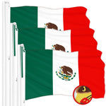 Load image into Gallery viewer, G128 3 Pack: Mexico Mexican Flag  4x6 Ft  ToughWeave Series Embroidered 300D Polyester  Country Flag, Embroidered Design, Indoor/Outdoor, Brass Grommets