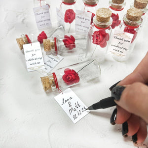 Personalized Wedding Favors for Guests Unique Customized Wedding Party Souvenirs Save the Date Gifts Pack of 10 Creative Bottles (Red Roses Write Your Text Set of 10)