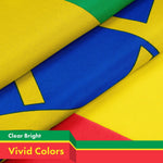 Load image into Gallery viewer, G128 3 Pack: Ethiopia (Ethiopian) Flag  3x5 feet  Printed 150D Indoor/Outdoor, Vibrant Colors, Brass Grommets, Quality Polyester, Much Thicker More Durable Than 100D 75D Polyester