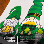 Load image into Gallery viewer, G128 Garden Flag Happy St. Patrick's Day Three Leprechaun Gnomes 12x18 Burlap Fabric