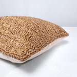 Load image into Gallery viewer, Raffia Hand Knitted Pillow Cover 18x18 inch Boho Decorative Cushion Cover for Couch Sofa or Bed Rustic Natural Throw Pillow Case