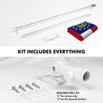 Load image into Gallery viewer, G128 Combo Pack: 6 Ft Tangle Free Spinning Flagpole (Silver) &amp; Georgia Flag 3x5 Ft Embroidered 220GSM Spun Polyester, Brass Grommets (Flag Included) Aluminum Flag Pole