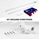 Load image into Gallery viewer, G128 Combo Pack: 6 Ft Tangle Free Aluminum Spinning Flagpole (Silver) &amp; Bennington 76 Flag 3x5 Ft, ToughWeave Series Embroidered 300D Polyester  Pole with Flag Included