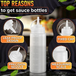 Load image into Gallery viewer, 10 Pack Plastic Condiment Squeeze Bottles 12 oz Refillable Squirt Bottles with Narrow Tip Leak Resistant Great for Oil Sauces Ketchup Mayonnaise Syrup Dressing BBQ Grilling &amp; Catering Use