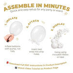 Load image into Gallery viewer, Balloon Garland Arch Kit 146 Pcs White Metallic Gold Confetti Balloons for Baby Shower Birthday Gender Reveal Wedding Party DIY Kit