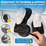 Load image into Gallery viewer, Black Disposable Shoe Covers for Indoors 16 x 5.75 Inch 100 Pack CPE Shoe Covers Disposable Non Slip Disposable Boot Covers Waterproof. Disposable Booties for Shoes Covers Elastic Band