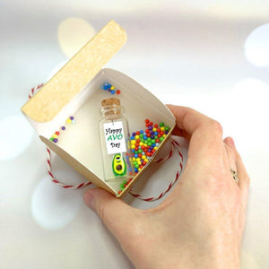 Tiny Magical Message in a Bottle Gift Idea Classy Inspirational Gifts for Him and Her Unique Presents for Women and Men (Green Avocado Happy Avo Day in Craft Gift Box)