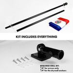 Load image into Gallery viewer, G128 Combo Pack: 6 Ft Tangle Free Spinning Flagpole (Black) &amp; Paraguay Flag 3x5 Ft Printed 150D Polyester, Brass Grommets (Flag Included) Aluminum Flag Pole