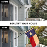 Load image into Gallery viewer, G128 Combo Pack: 5 Ft Tangle Free Aluminum Spinning Flagpole (Black) &amp; Texas TeaStained Flag 2.5x4 Ft, ToughWeave Pro Series Embroidered 420D Polyester  Pole with Flag Included