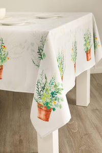 Watercolor Flowers Rectangle Garden Tablecloth Stain Resistant 60x104 inch