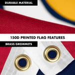 Load image into Gallery viewer, G128 Combo Pack: 6 Feet Tangle Free Spinning Flagpole (Silver) Mississippi MS State Flag 3x5 ft Printed 150D Brass Grommets (Flag Included) Aluminum Flag Pole