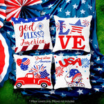 Load image into Gallery viewer, Patriotic Decoration Gnome Fireworks Waterproof Throw Pillow Covers 18x18 In
