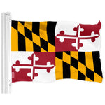 Load image into Gallery viewer, G128 Combo Pack: American USA Flag 3x5 Ft &amp; Maryland Flag 3x5 Ft, Both Printed 150D Polyester, Indoor/Outdoor, Brass Grommets