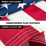 Load image into Gallery viewer, G128  5 Feet Tangle Free Spinning Flagpole (White) American Flag Brass Grommets Embroidered 2x3 ft American Flag Brass Grommets (Flag Included) Aluminum Flag Pole