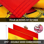 Load image into Gallery viewer, G128 Combo Pack: USA American Flag 3x5 Ft Embroidered Stars &amp; Spain (Spanish) Flag 3x5 Ft Doublesided Embroidered 210D