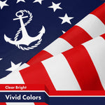 Load image into Gallery viewer, G128 2 Pack: American USA Yacht Ensign Flag  3x5 Ft  LiteWeave Pro Series Printed 150D Poly  Nautical Flag, Indoor/Outdoor, Vibrant Colors, Brass Grommets, Thicker and More Durable Than 100D 75D