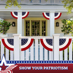 Load image into Gallery viewer, 2 Pack: USA Pleated Fan Flag 3x3 Feet Star Center Quarter Circle Embroidered Polyester Stars and Stripes
