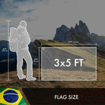 Load image into Gallery viewer, G128 Brazil (Brazilian) Flag  3x5 feet  Double Sided Embroidered 210D Indoor/Outdoor, Brass Grommets, Heavy Duty Polyester