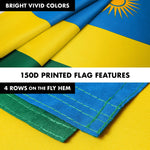 Load image into Gallery viewer, G128 Combo Pack: 6 Ft Tangle Free Aluminum Spinning Flagpole (Silver) &amp; Rwanda Rwandan Flag 3x5 Ft, LiteWeave Pro Series Printed 150D Polyester  Pole with Flag Included