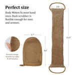 Load image into Gallery viewer, Natural Back Scrubber for Shower for Men and Women Set of 2 Hemp Exfoliating Body Scrubbers Long Back Washer Sleeve &amp; Bath Scrub Mitten for Deep Cleaning &amp; Skin Relax