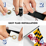 Load image into Gallery viewer, G128 Combo Pack: 6 Ft Tangle Free Aluminum Spinning Flagpole (Black) &amp; Maryland MD State Flag 3x5 Ft, ToughWeave Series Embroidered 300D Polyester  Pole with Flag Included