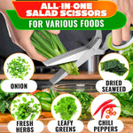 Load image into Gallery viewer, Herb Scissors with 5 Blades and Cover – Stainless Steel Herb Cutter for Fast &amp; Precise Cutting Compact Easy to Store Design – Ergonomic Handle &amp; Cleaning Brush for Quick and Comfortable Kitchen Prep