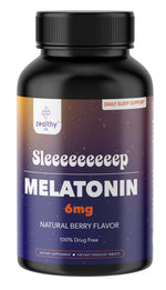Load image into Gallery viewer, Melatonin 6mg Fast Dissolve Tablets Natural Berry Flavor 100 Count Extra Strength Sleep Support for Adults Non Habit Forming 100 Day Supply