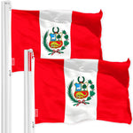 Load image into Gallery viewer, Peru Peruvian Flag 3x5 Ft 2Pack 150D Printed Polyester By G128
